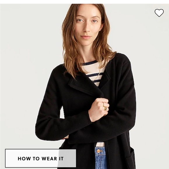 J Crew linen Juliette collarless sweater blazer long M - Picture 4 of 8